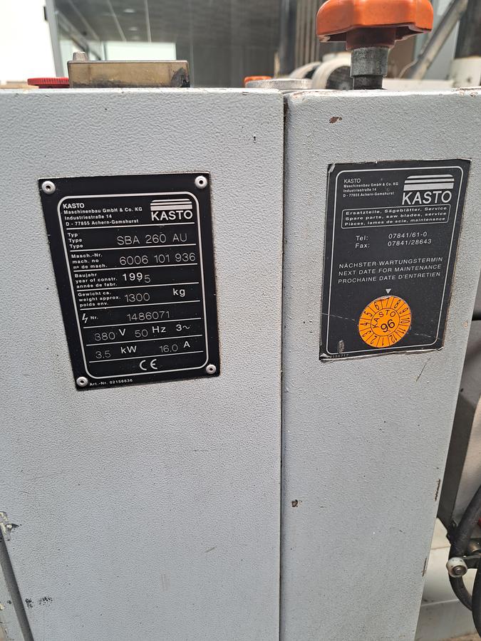 Used Serrote de fita Kasto  SBA 260 AU