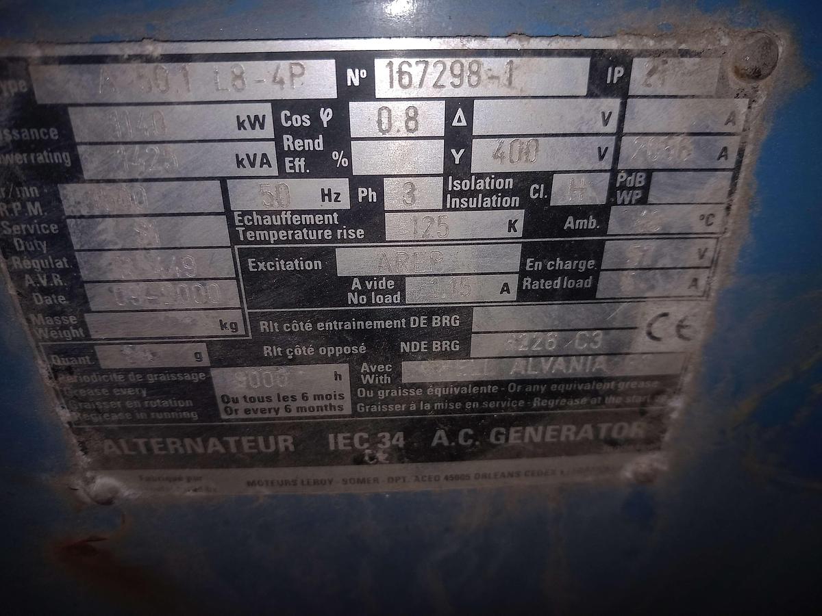 Used Gerador a diesel MTU/DDC de 1450kva