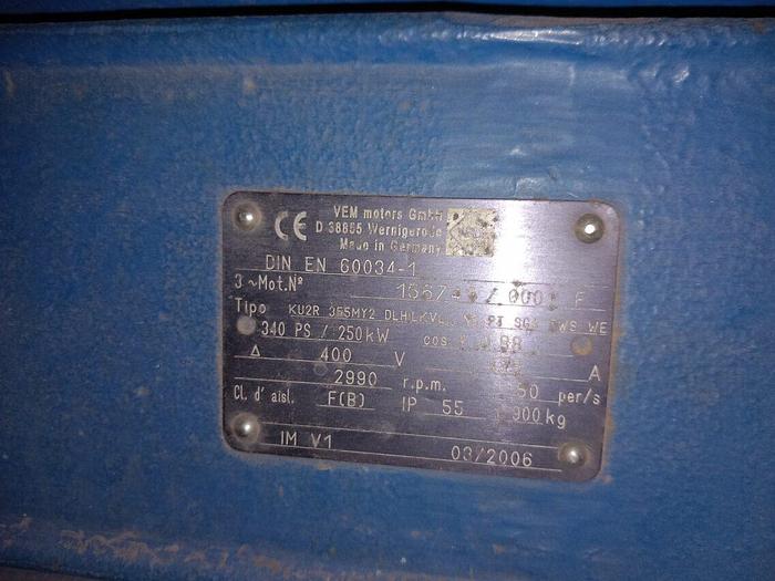 Used Motor VEM 250kW KU2R 355 MY2
