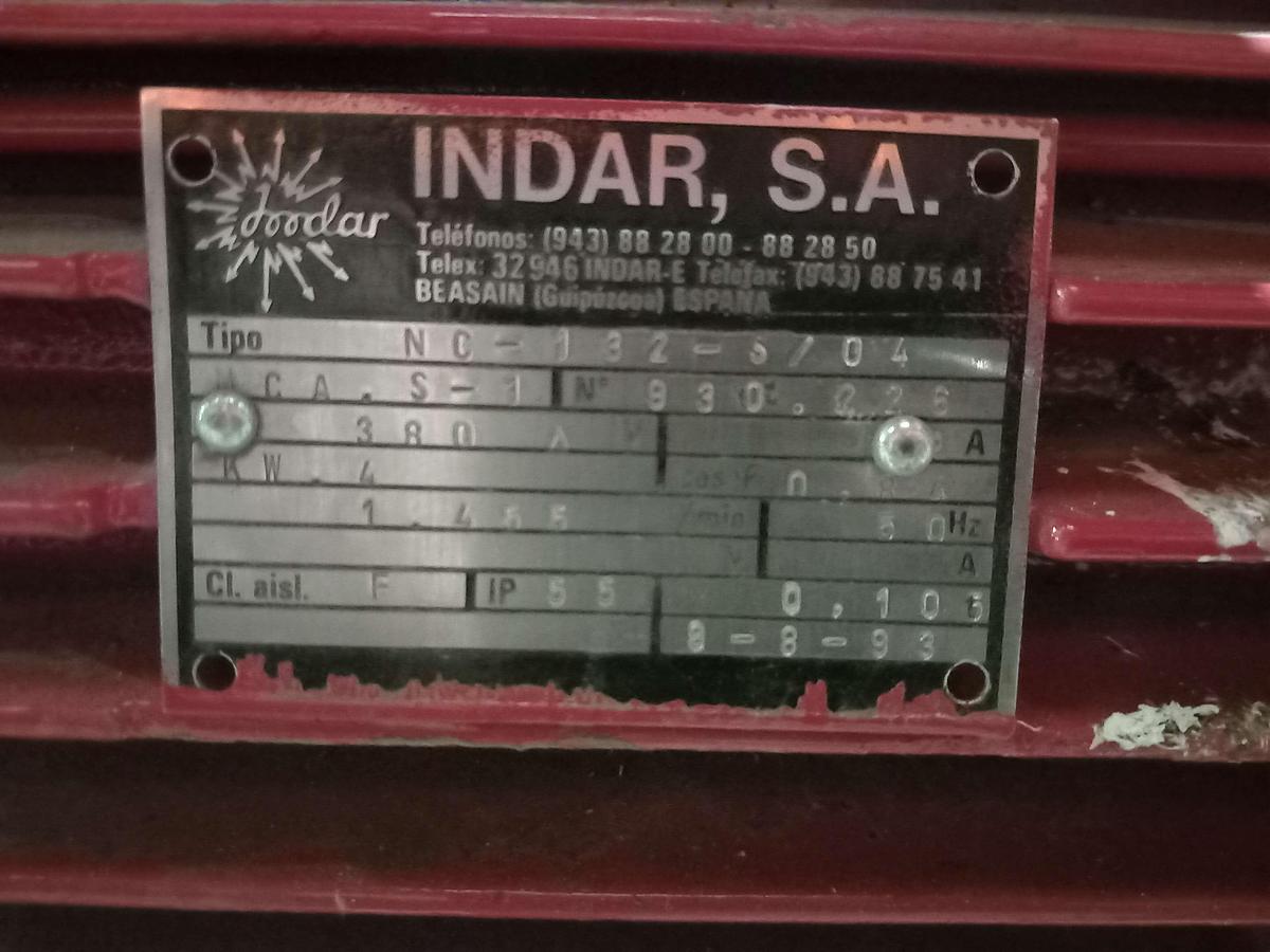Used Motor elétrico industrial INDAR 5,5 CV