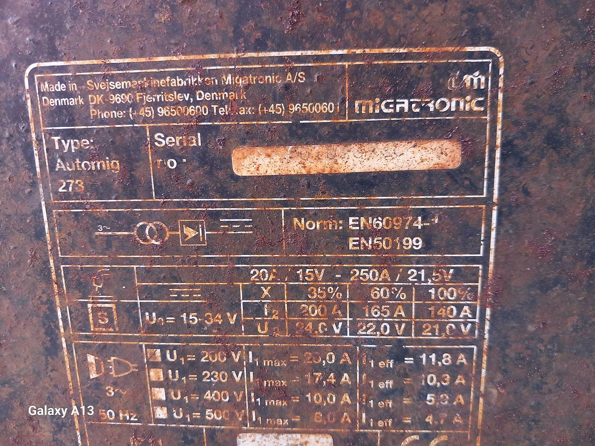 Used Máquina de soldar Migatronic Automig 273