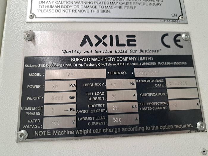 Used Centro de maquinação vertical de 3 eixos AXILE V5 Microcut V-20G