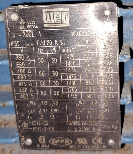 Used Motor elétrico ABB de 30 Kw