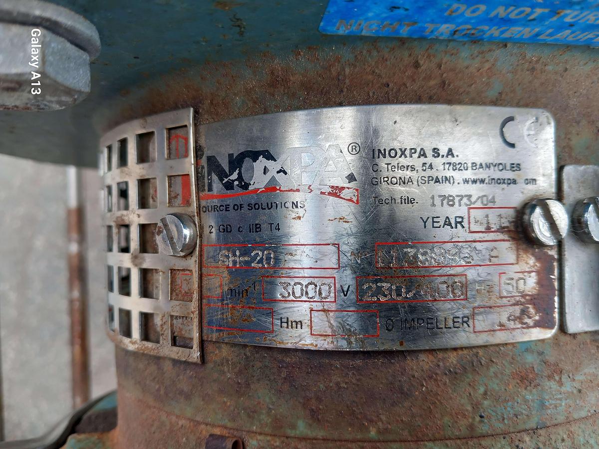 Used Motor con bomba Inoxpa SH20