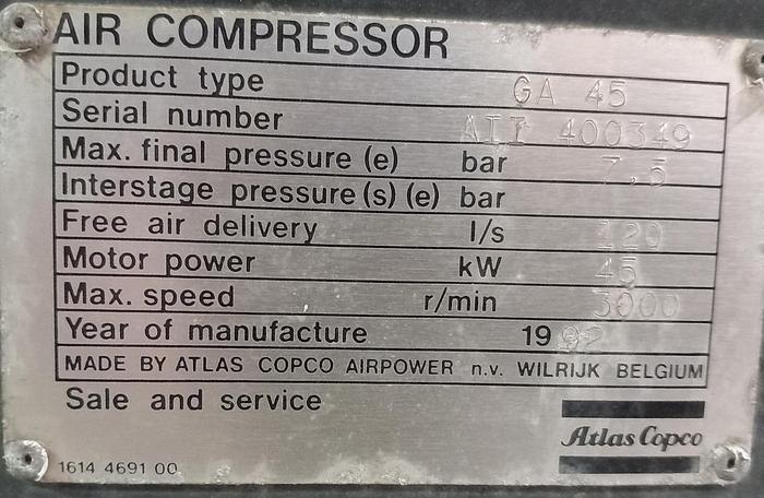 Used Atlas Copco GA 45