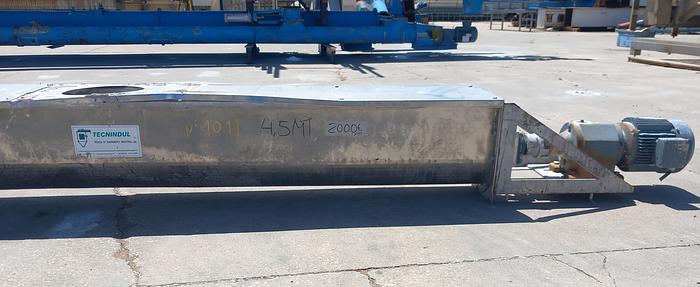 Used Transportador de rosca / sem-fim de inox com 4,5 mt