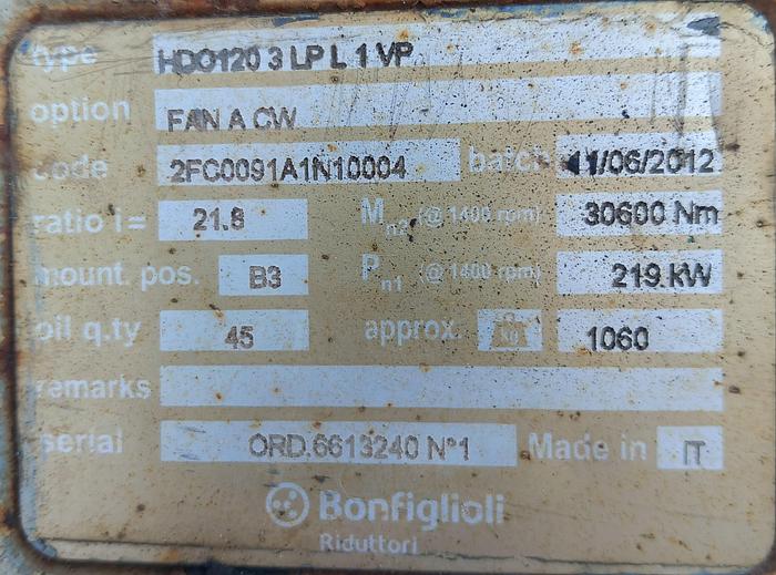 Used Caixa redutora de 219kw