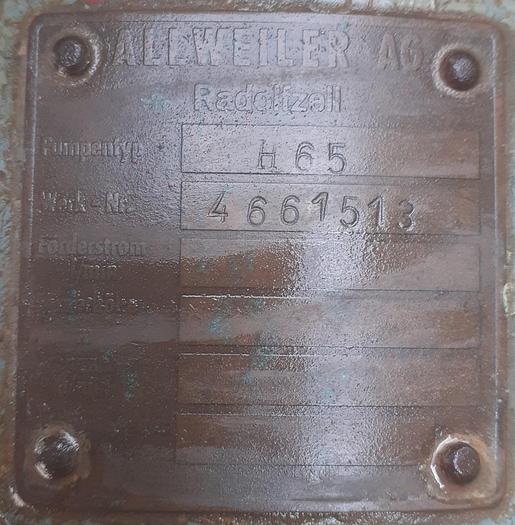 Used Bomba de água a dieses ALLWEILER AG H65