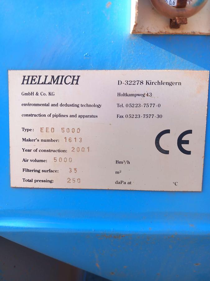 Used Filtro de mangas Hellmich EED 5000