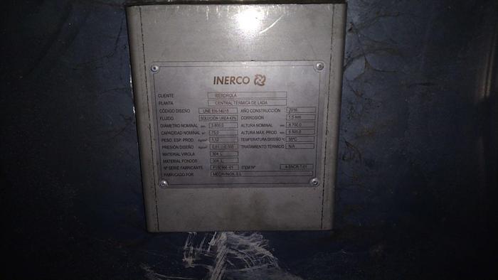 Usado Depósito de inox Inerco 75 m3
