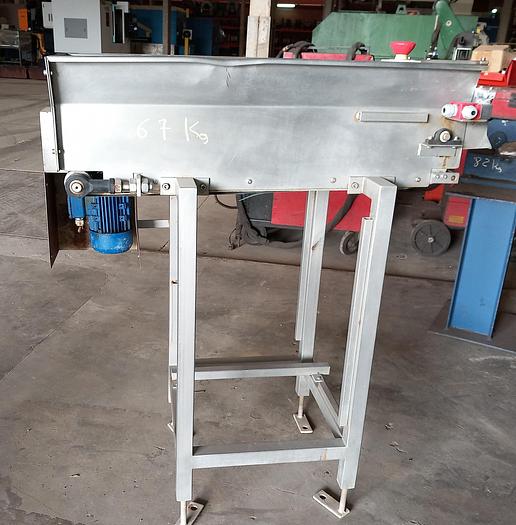 Used Tapete alimentador de inox para produtos alimentares.