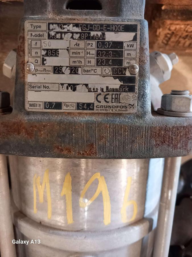 Used Motor con bomba GRUNDFOS CRN 3-5 EFG GD E HQQE