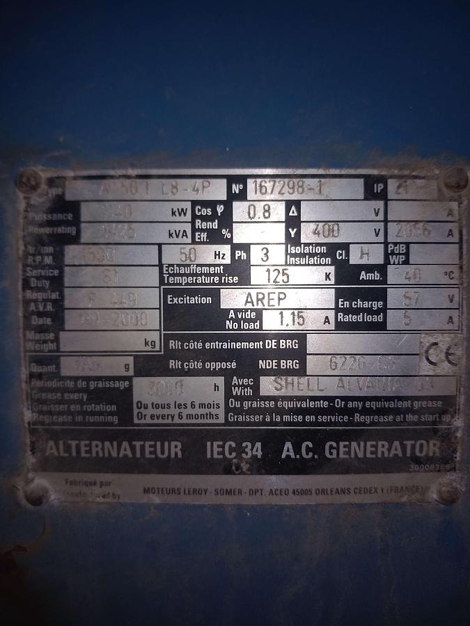 Used Gerador a diesel MTU/DDC de 1450kva