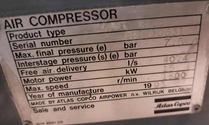 Usado Atlas Copco GA 15