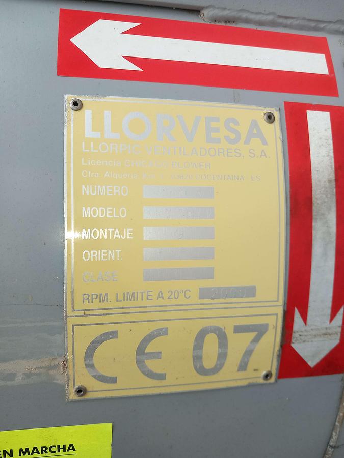 Used Ventilador LLORVESA de 5,5Kw