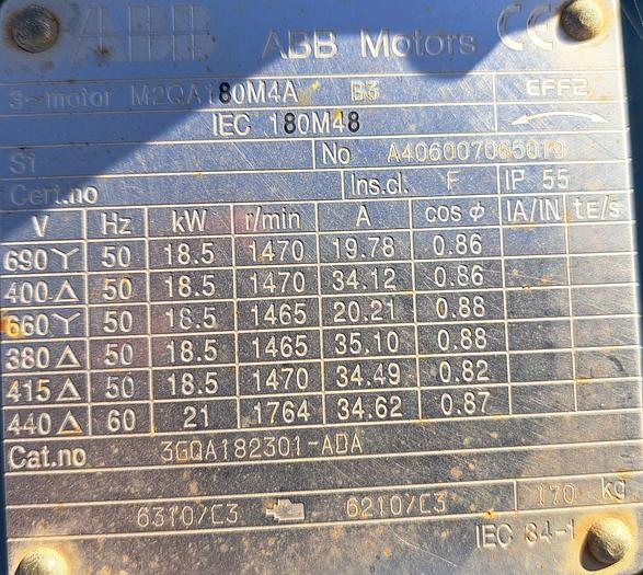 Usado Ventilador de inox FLAKT SOLYVENT de 18,5 kw