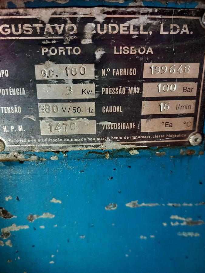 Used Centralina Hidráulica Gustavo Cudell G C 100