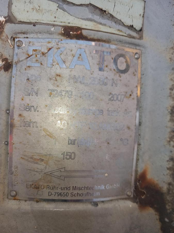 Used Depósito de inox Ekato 3300 litros