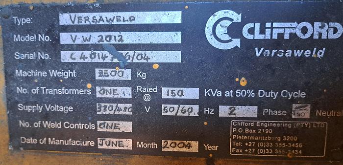 Used Máquina de soldar arame CLIFFORD VERSAWELD