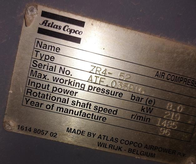 Usado Compressor Atlas Copco ZR4 - 52