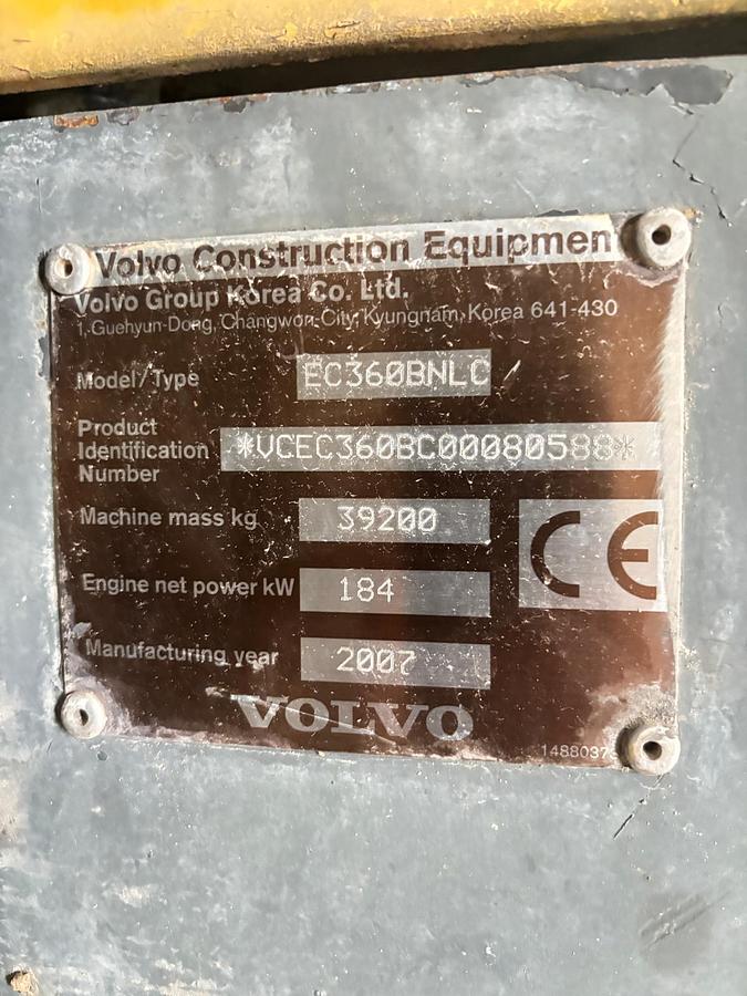 Used Giratória de rastos VOLVO EC360 BNLC