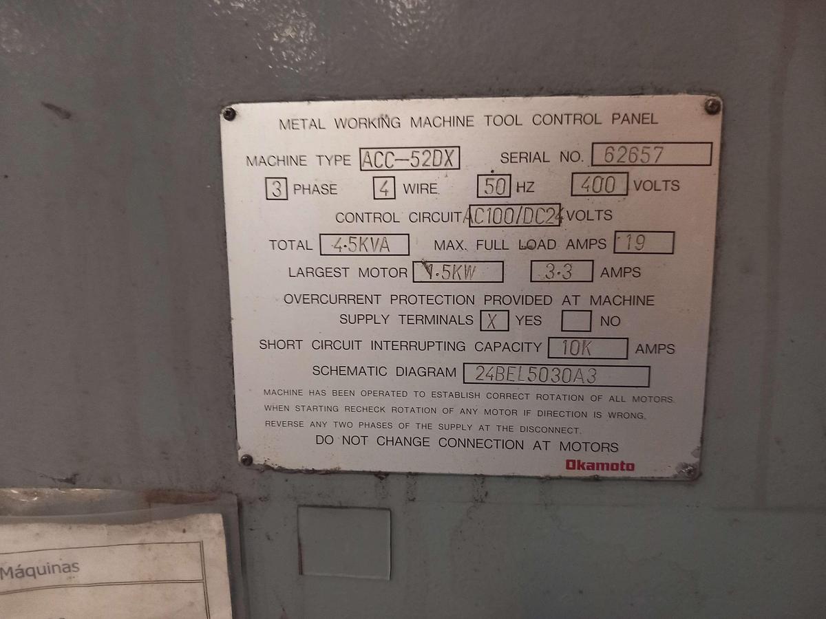 Used Rectificadora Okamoto ACC-52DX