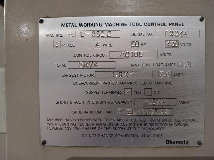 Used Retificadora plana OKAMOTO L350