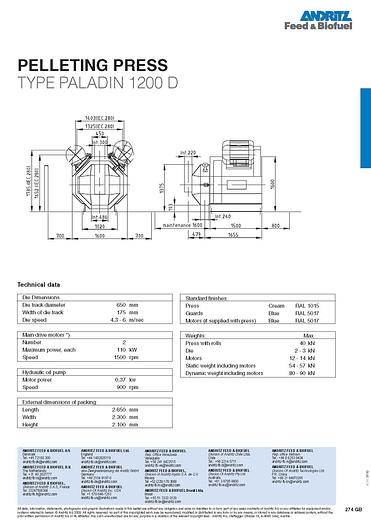 Usado Unidade de produção de pellets Andritz