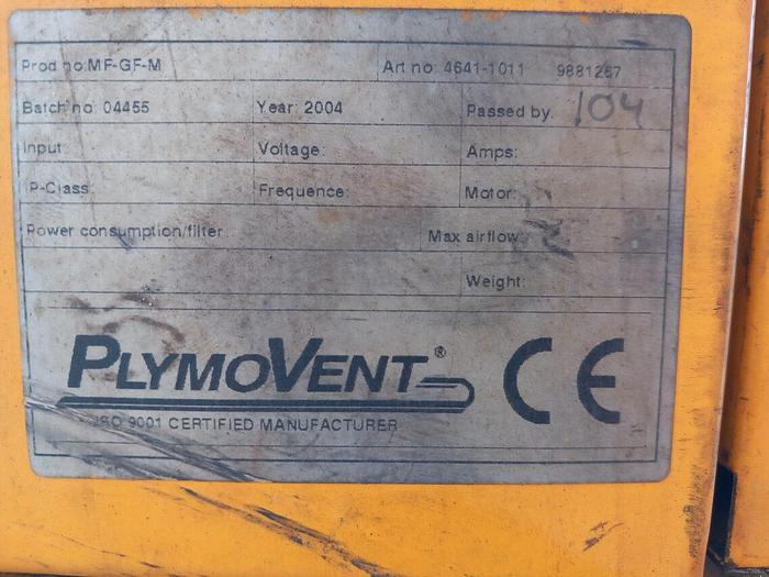 Usado PLYMOVENT MF-GF-M