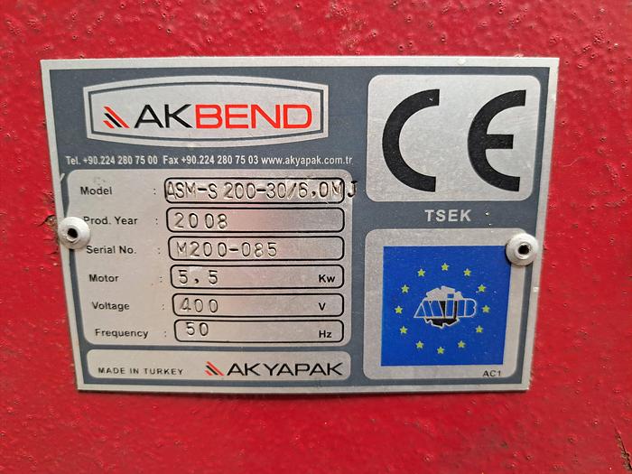 Used Calandra AKBEND ASM-S 200-30/6.OMJ