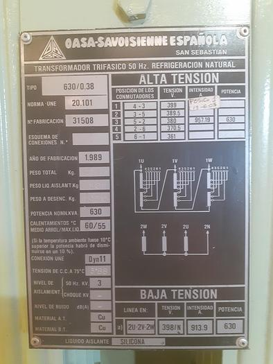 Used Transformador de eletricidade de 630 Kva