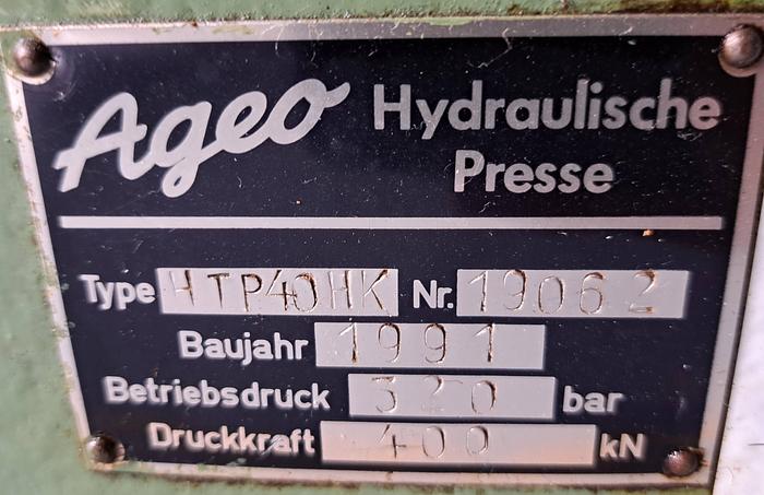 Used Prensa hidráulica AGEO de 40 ton