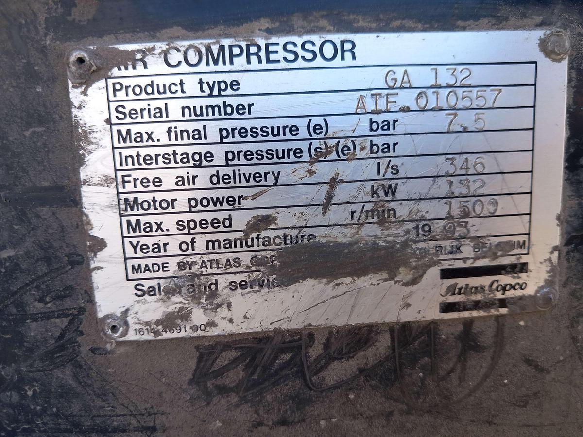 Used Compressor Atlas Copco GA132