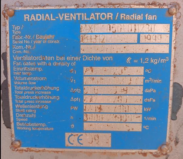 Used Radial Ventilador MXE1050 15kw