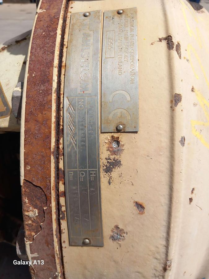Used Motor com bomba AHLSTROM APP32/65