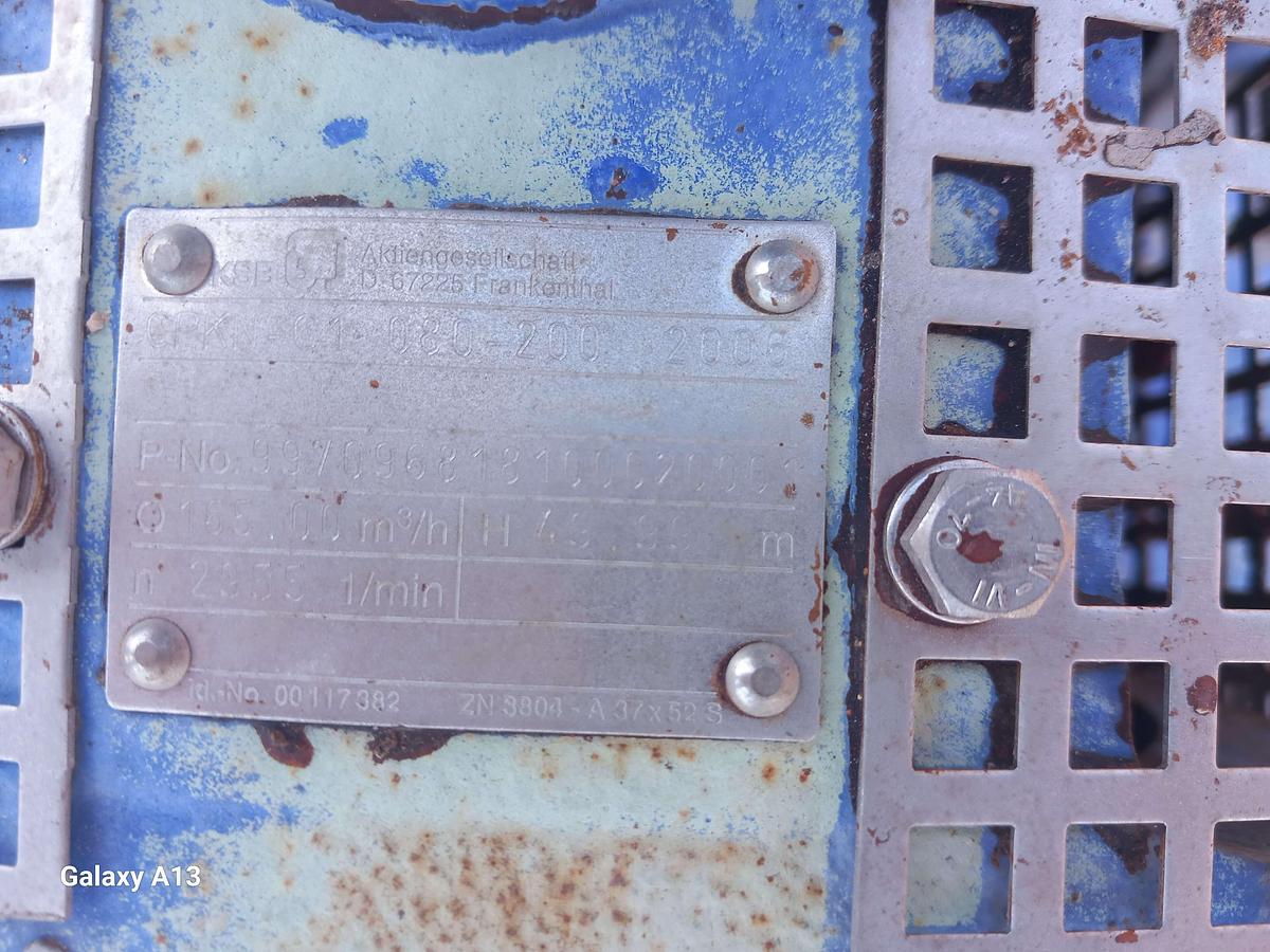 Used 2007 Motor com bomba KSB CPKN- C1 080-200