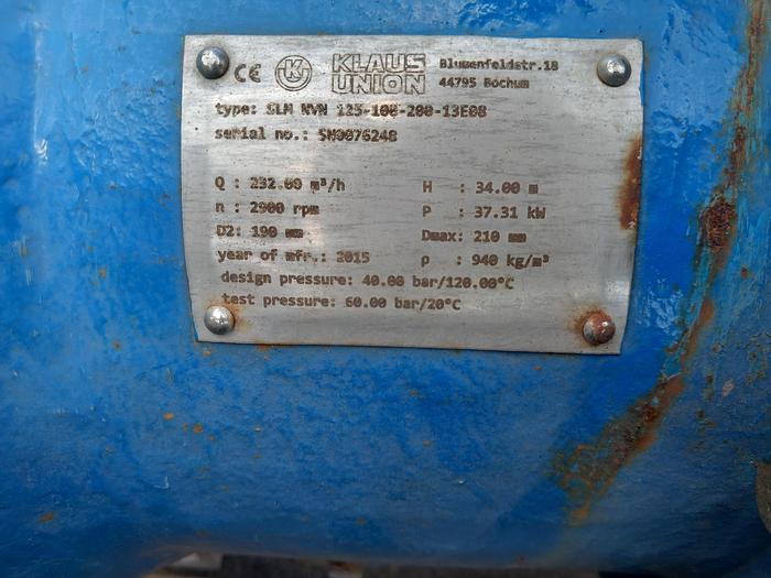 Used Pump Klaus Union SLM NVN-125-100-200 13E08