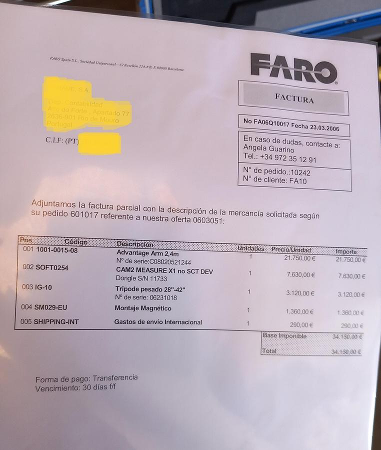 Used Aparelho de medição ótica FARO ADVANTAGE ARM