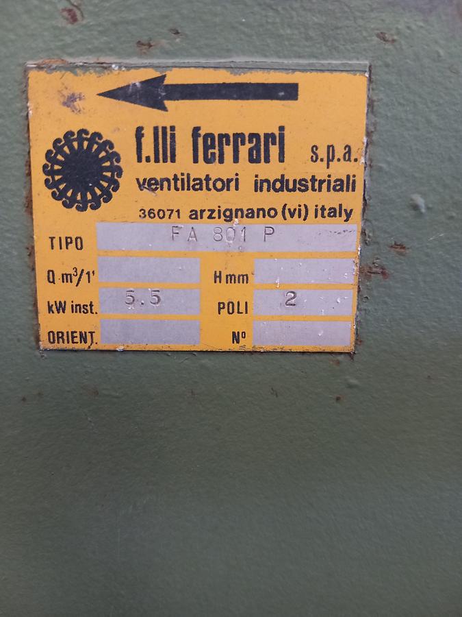 Used Ventilador F.LLI Ferrari 5,5 Kw