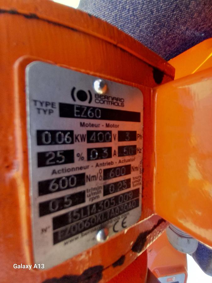 Used Válvula Borvol Bernard Controls