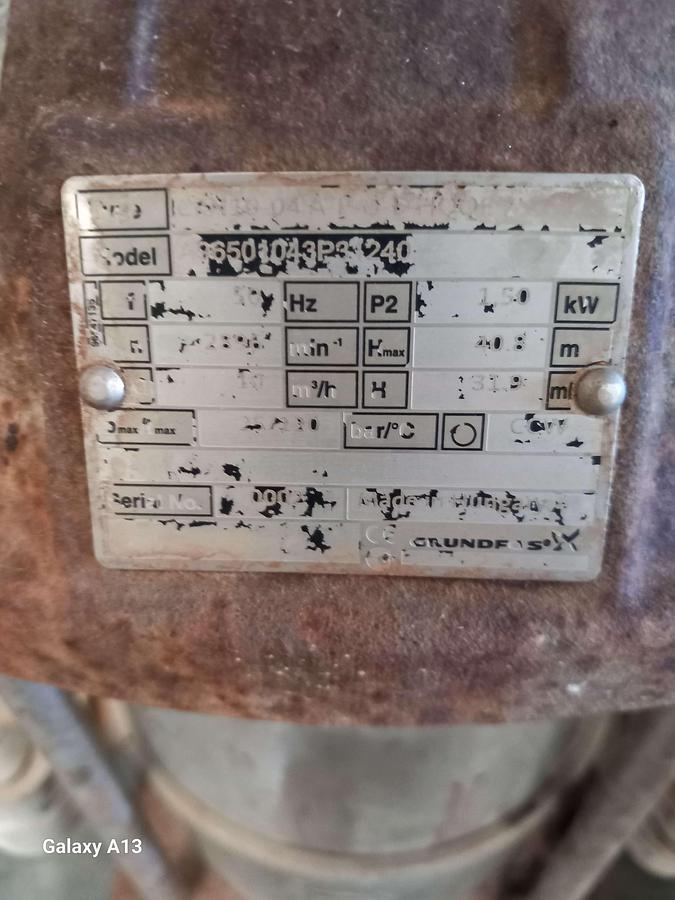 Used Motor con bomba GRUNDFOS CRN 15 02E FGJ GD E HQ