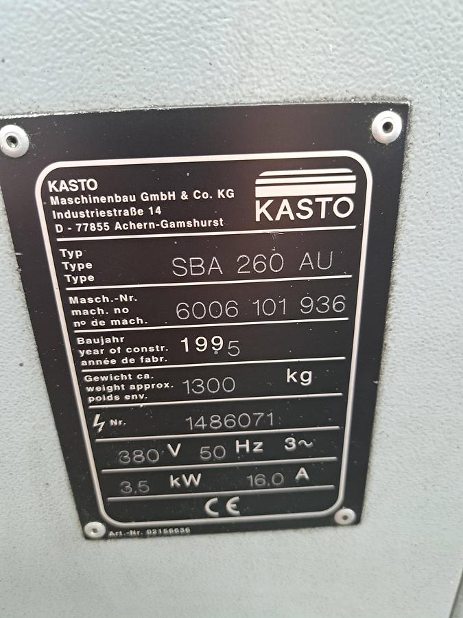 Used Serrote de fita Kasto  SBA 260 AU