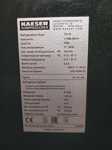 Used 2016 Secador de ar KAESER TD 51
