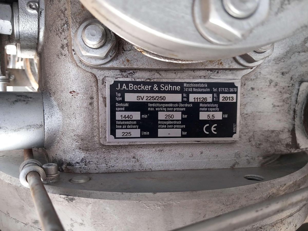 Used 2013 Compressor J.A. Becker e So SV-225/250