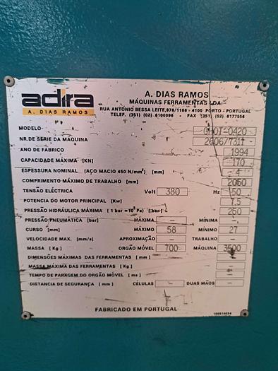 Used Guilhotina ADIRA modelo GHOT-0420