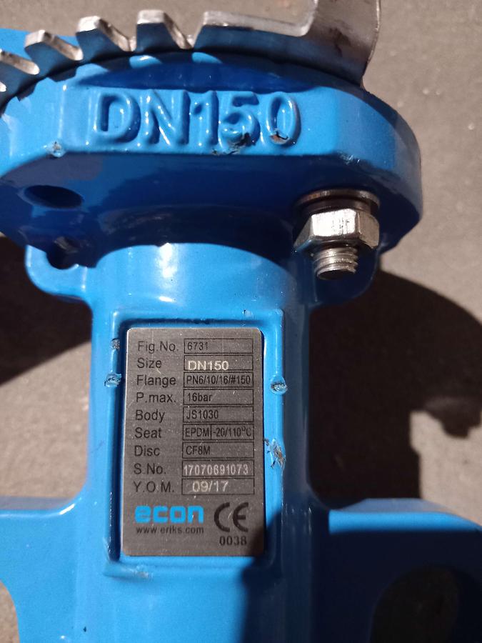 Used 2017 Valvula borboleta manual Ecom DN-150