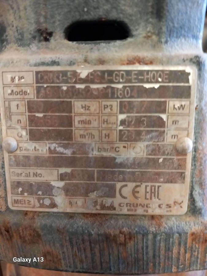 Used Motor con bomba GRUNDFOS CRN 3-5 EFG GD E HQQE