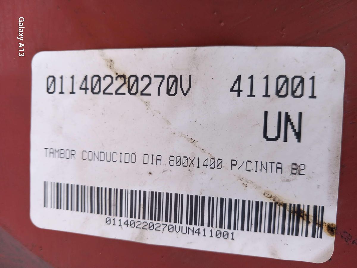 Used Tambor de acionamento emborrachado nervurado 800 x 1400 