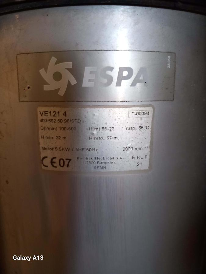 Used Motor con bomba ESPA VE 1214