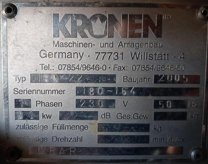 Used Máquina de cortar vegetais KRONEN 180-22